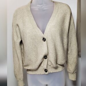Poof! Cream Button-Up Cardigan